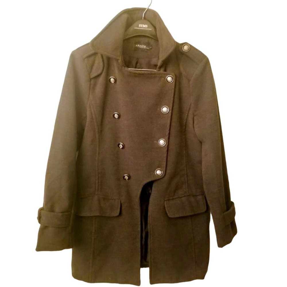 EUC | Gray Vero Moda | ¾ Length | Women's Double Breasted Pea Coat | Size: L